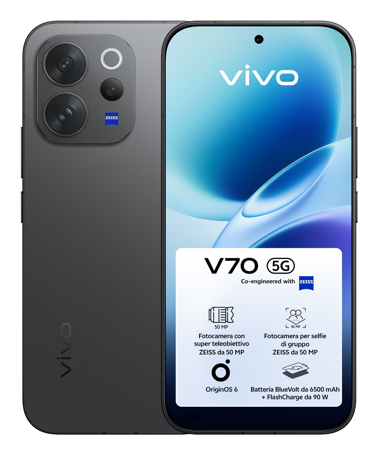 VIVO V70 – 6,6" – 256 GB – Authentic Black