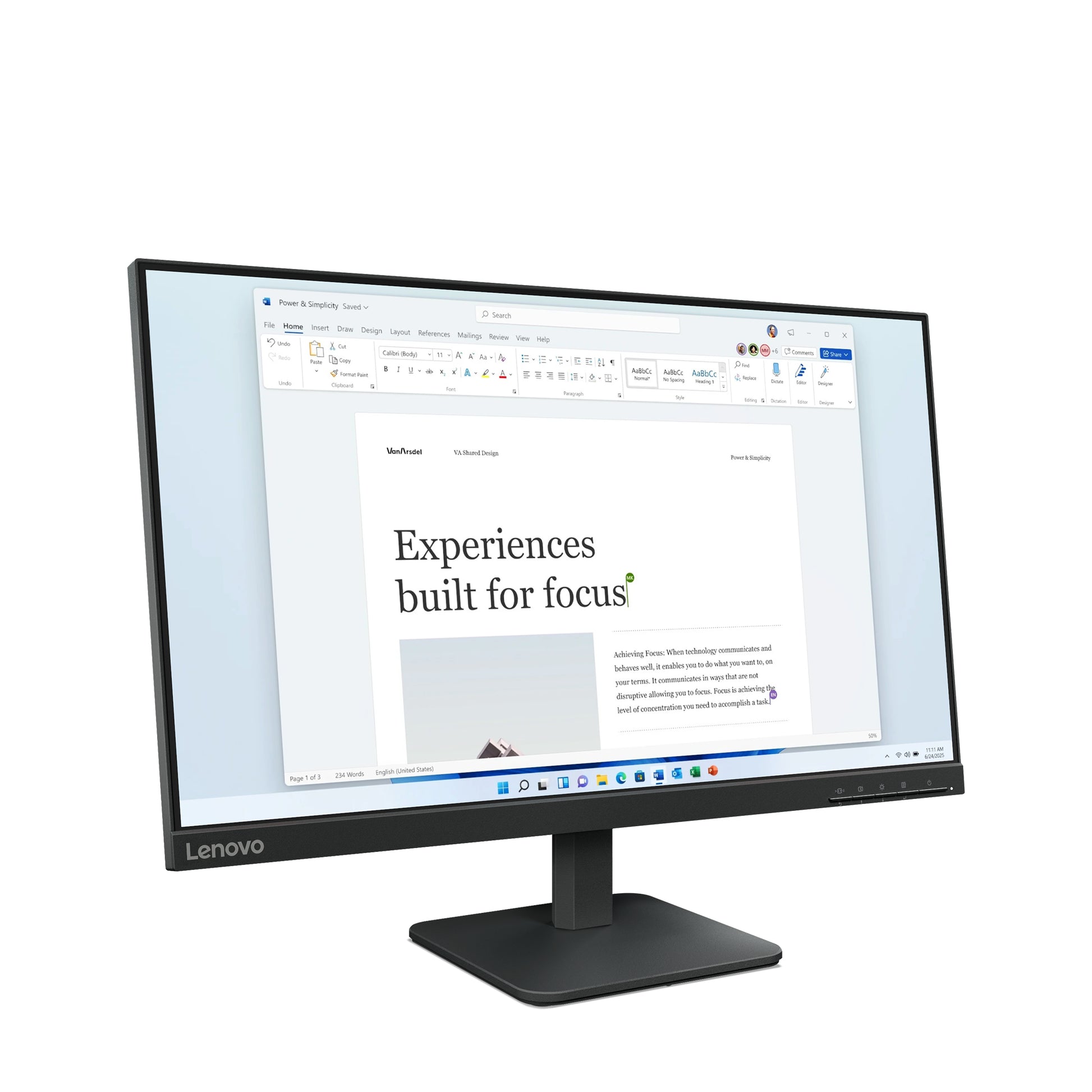 Lenovo L24-4E – Interaktives Touch-Display 23,8" – Full HD (1920 × 1080), IPS, 250 cd/m², blendfrei