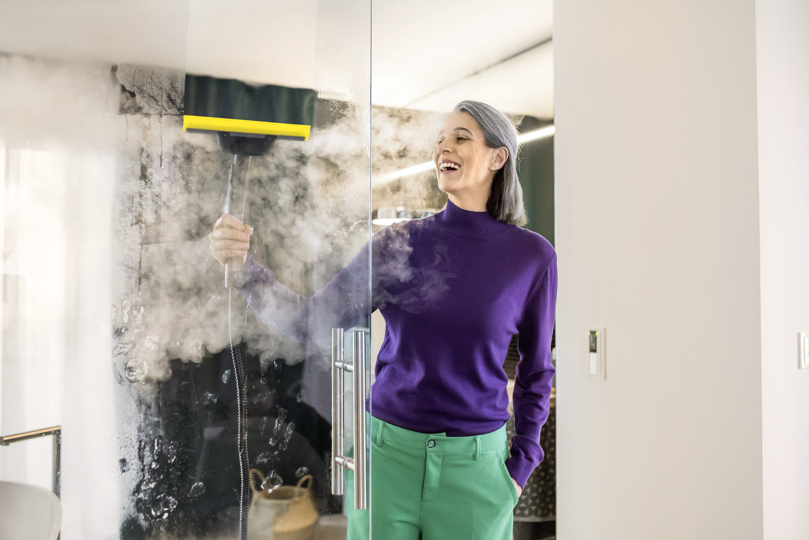 Kärcher Fensterdüse Comfort – Glas-Aufsatz, Schwarz, Grau, Gelb – für SC 1, SC 2, SC 3 und andere, 1 Stück