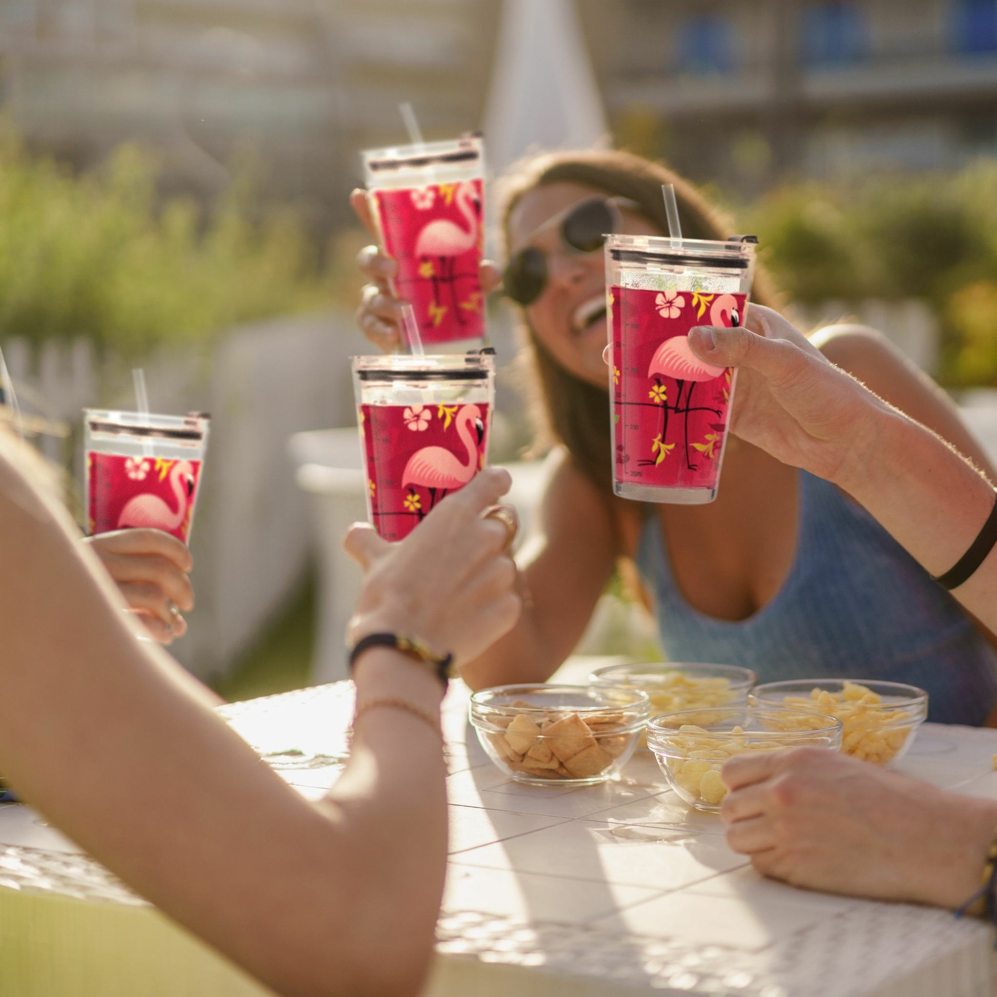 Relaxdays Trinkglas – 450 ml, Kunststoff, Grün, spülmaschinenfest