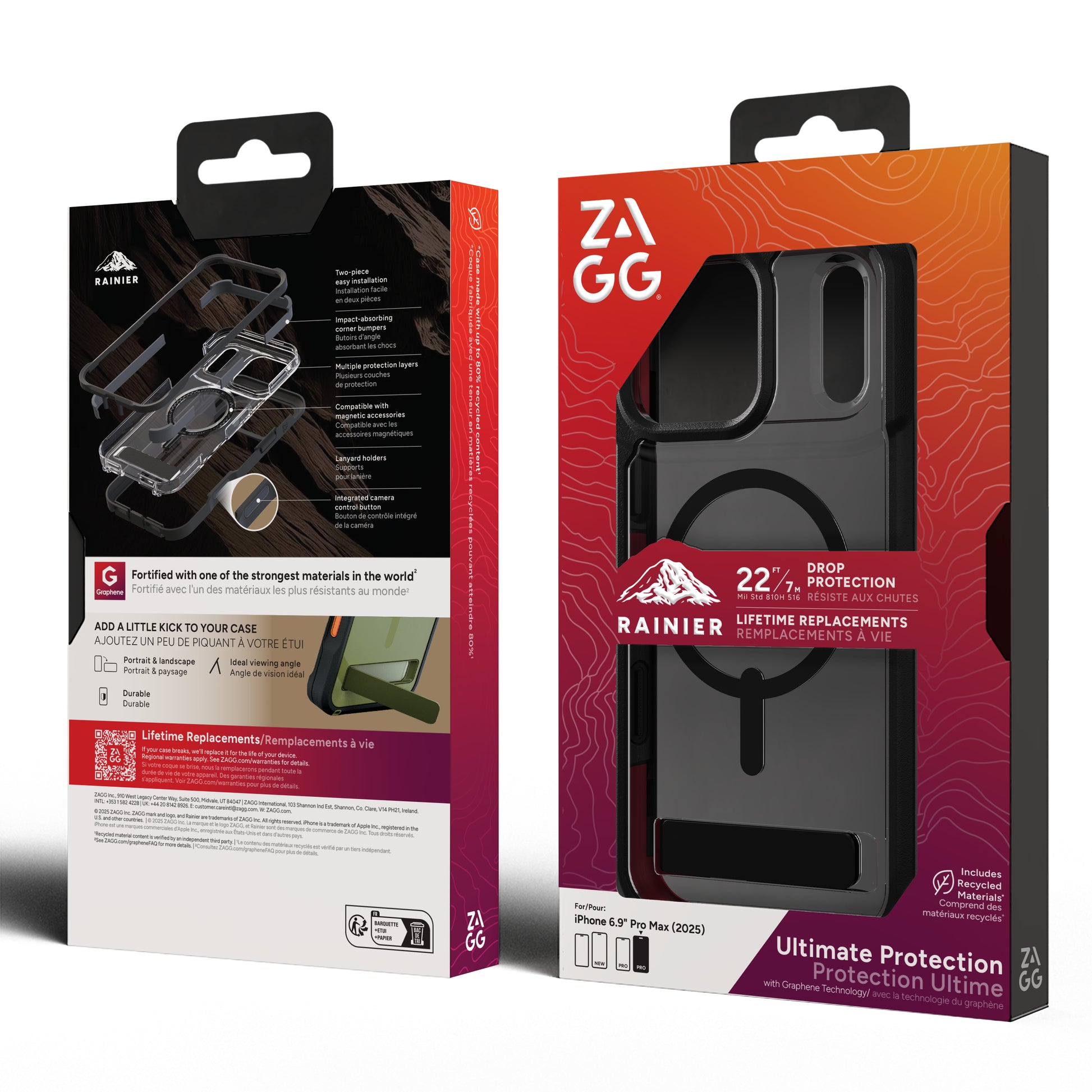 ZAGG Backcover Rainier – für Apple iPhone – schwarz – MagSafe kompatibel