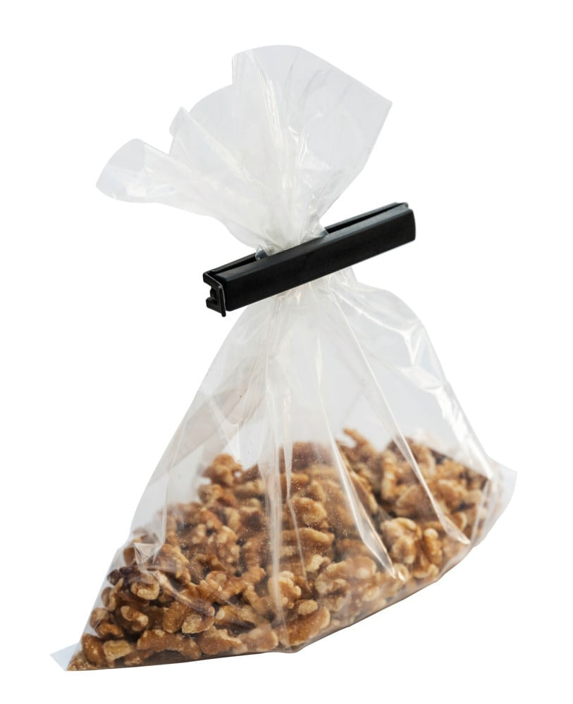 WENKO Beutelverschlussclip 1,5 × 11 × 1 cm, Kunststoff, 5 Stk., schwarz