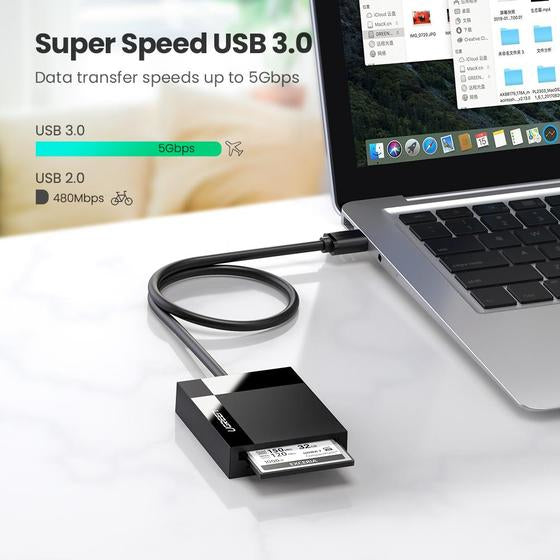 Ugreen 30333 All-in-One Kartenleser – USB, 5'120 Mbit/s – für SD/microSD (TF), CF, MS