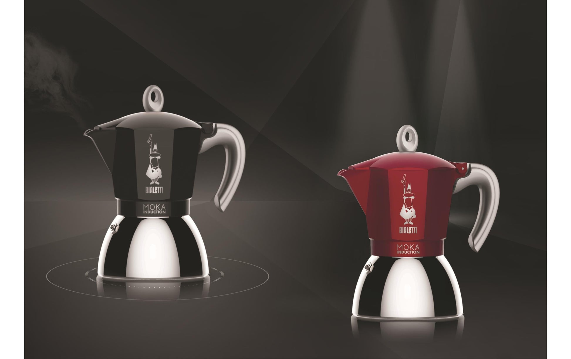 Bialetti Moka Induktion French Press / Kaffeebereiter – 0,1 l, 2 Tassen, Aluminium, Schwarz