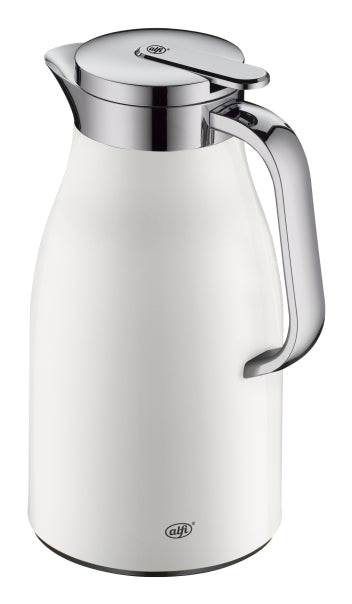 Alfi Thermoskanne Skyline – 1,5 l, H 30,5 cm, Edelstahl, Weiss matt, mit Deckel, Warmhaltezeit 12 h