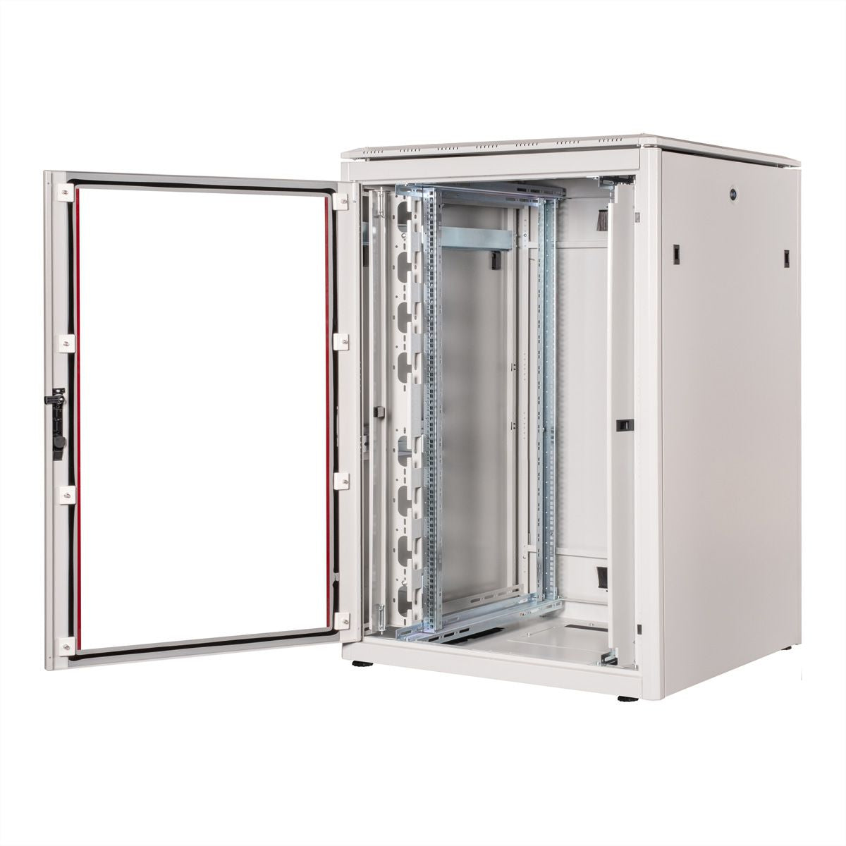 ROLINE Pro – 19" Netzwerkschrank 22U, IP20, abschliessbar, 800 × 800 × 1164 mm, lichtgrau, Stahl
