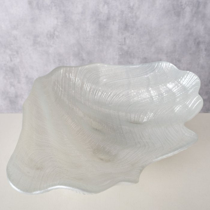 Boltze Schale – 20 × 27 × 6 cm, Glas, Weiss