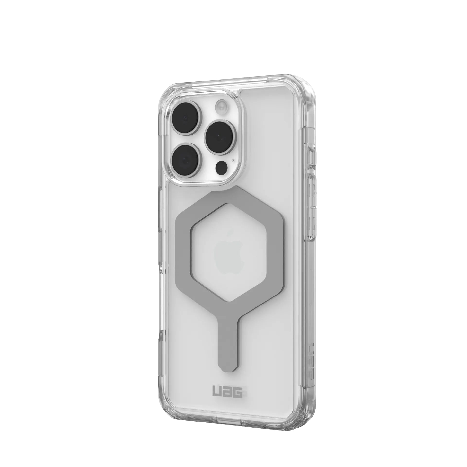 Urban Armor Gear UAG – Backcover Plyo – für Apple iPhone 16 Pro – transparent/silber – TPU, MagSafe-kompatibel, stossdämpfend