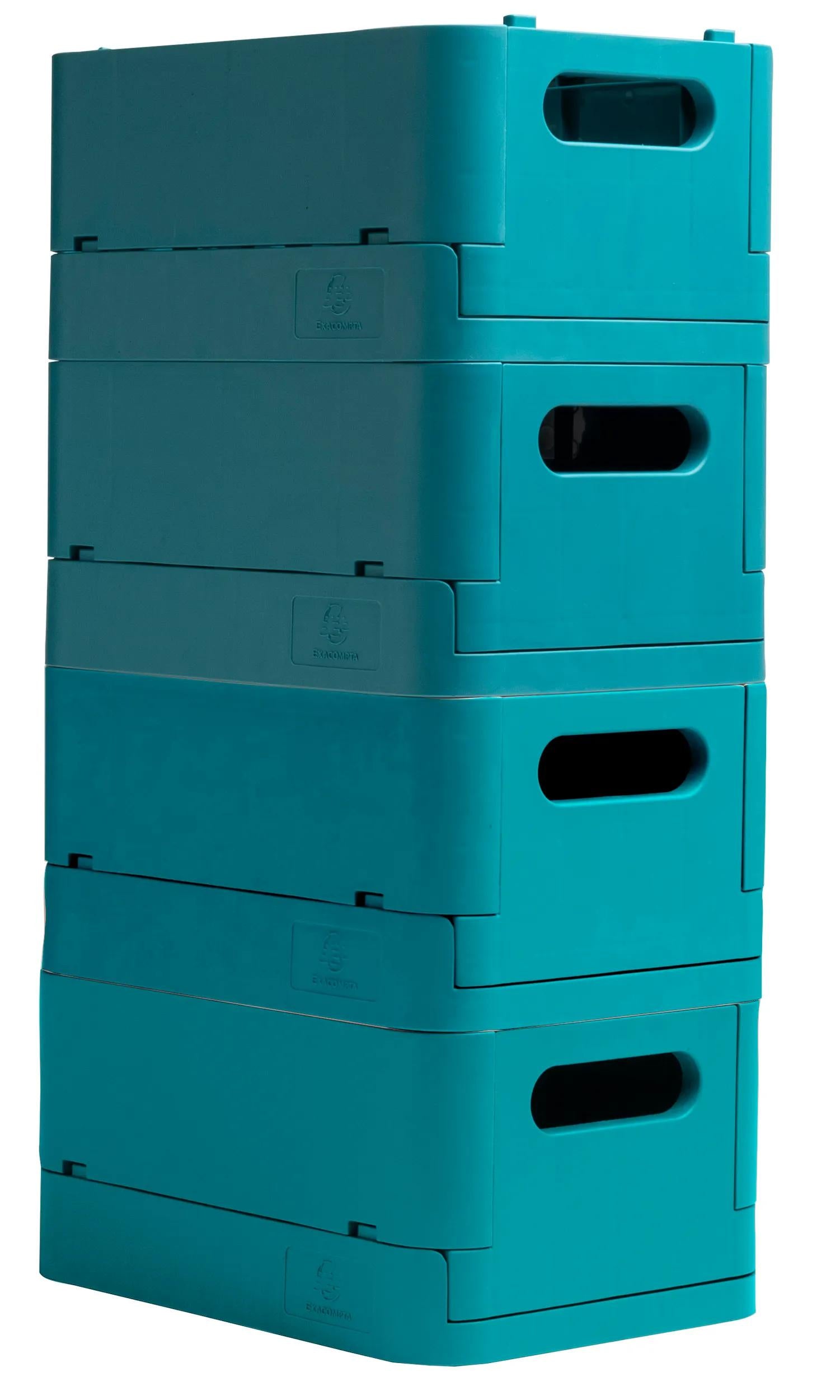Exacompta Smart Case Midi Aufbewahrungsbox B 276 × H 120 × T 188 mm – für A5+, faltbar, blau