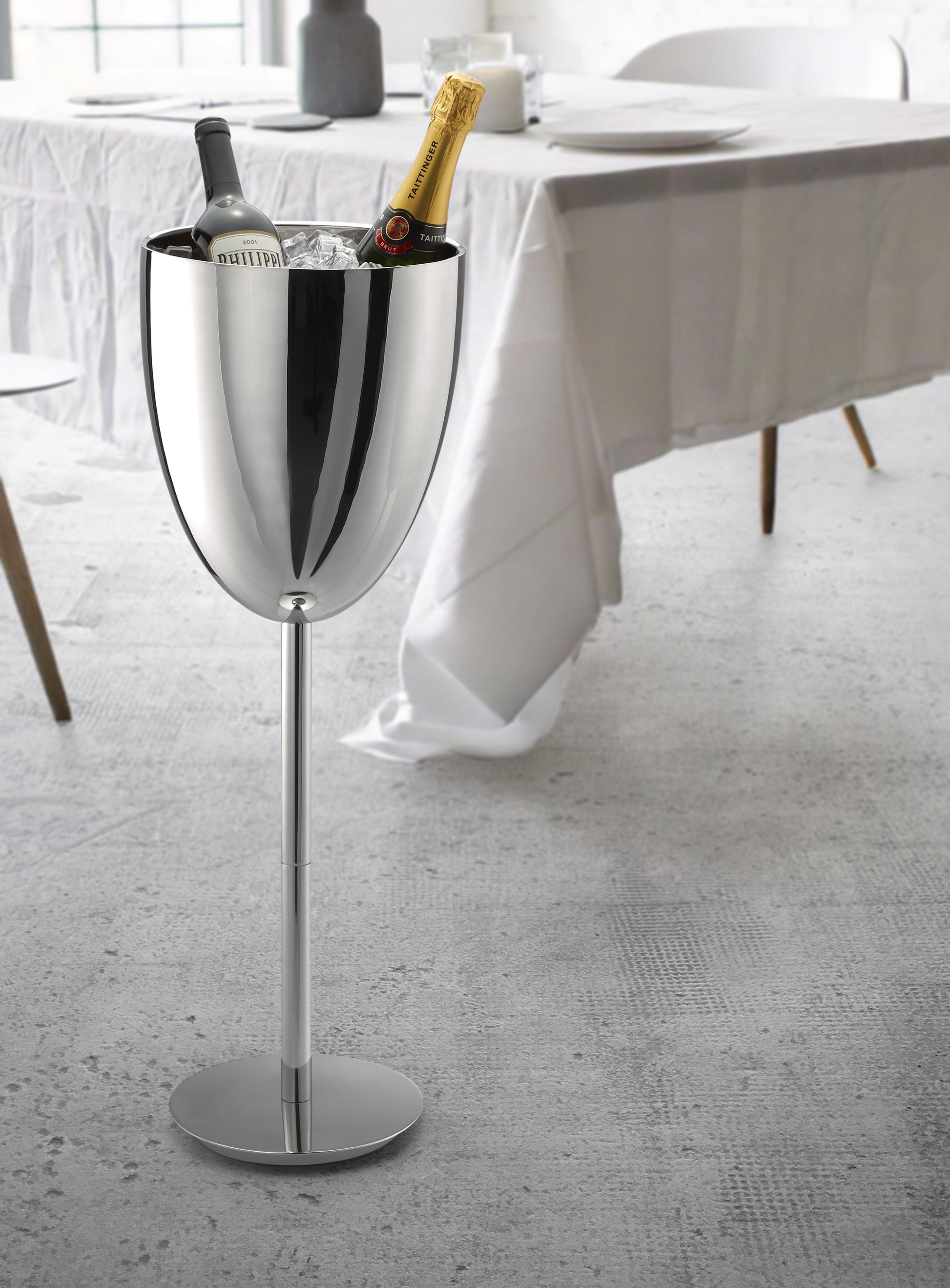 PHILIPPI Champagnerkühler Monaco – Ø 25 × 72 cm, Edelstahl, doppelwandig