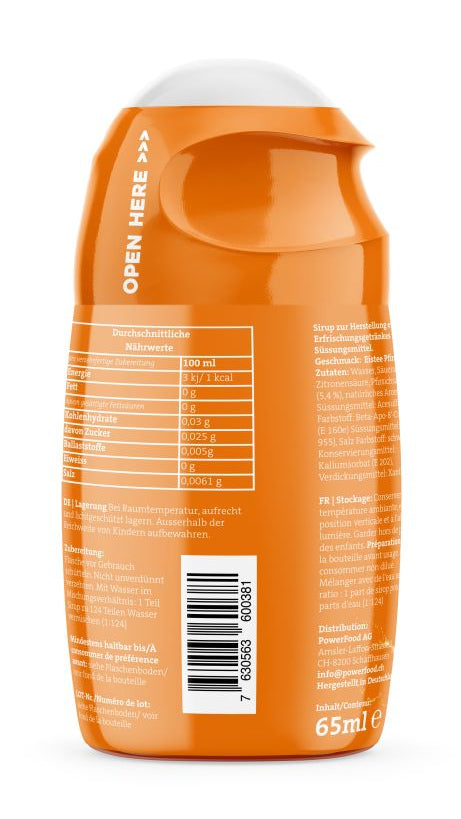 PowerFood Sirup Zero, Pfirsich – 65 ml