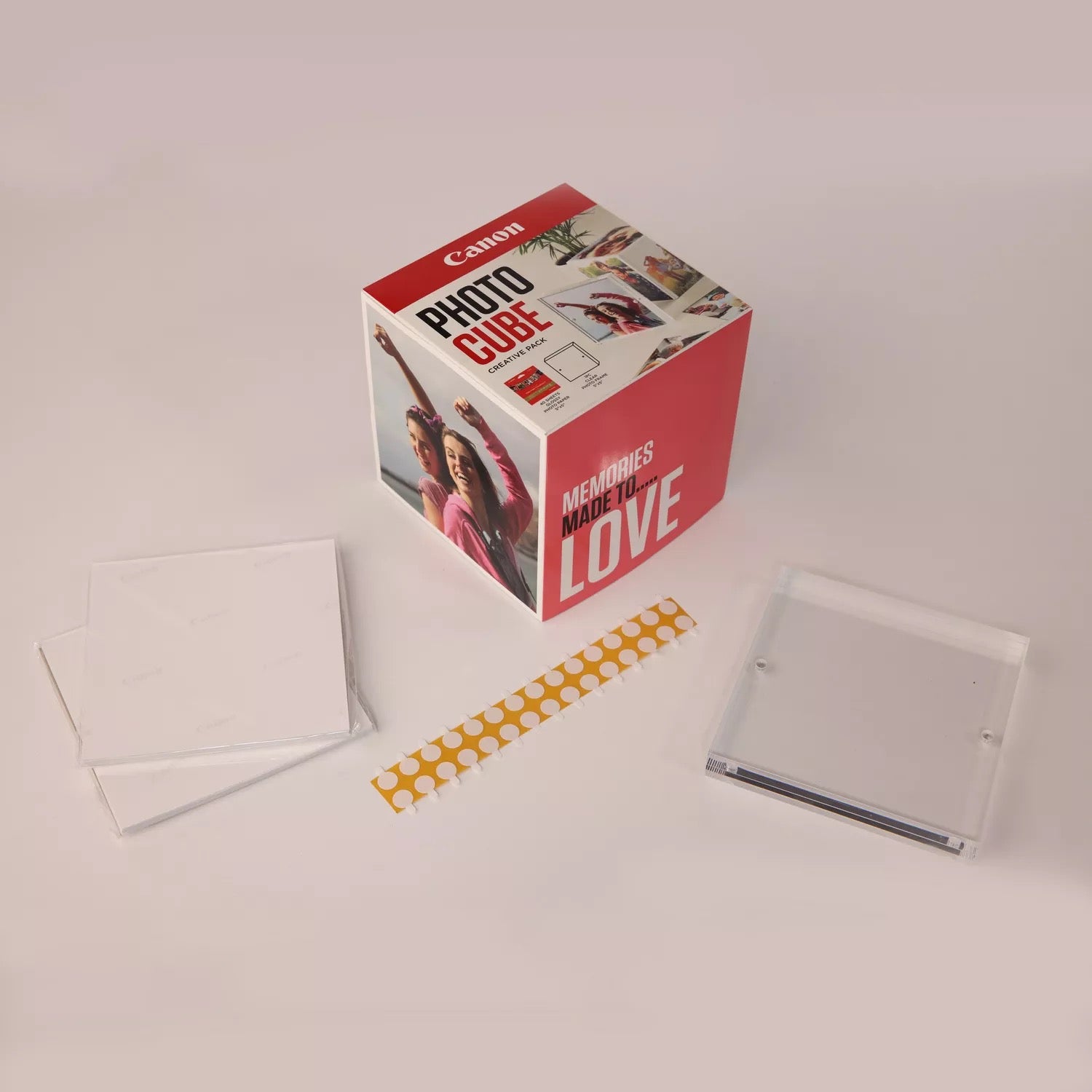 Canon Photo Cube Creative Papier-Set – glänzend, 127 × 127 mm, 40 Blatt, inkl. Rahmen – für Canon-Drucker