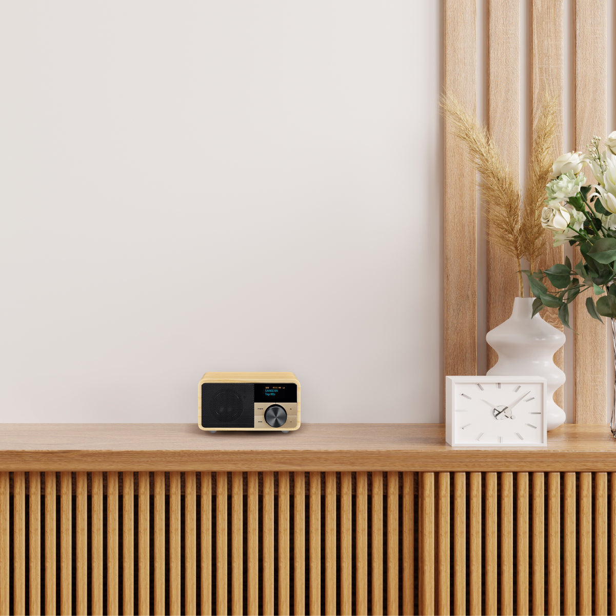 Sangean DDR-7 Natural Wood – DAB+/UKW-Tischradio, Bluetooth – Hellbraun