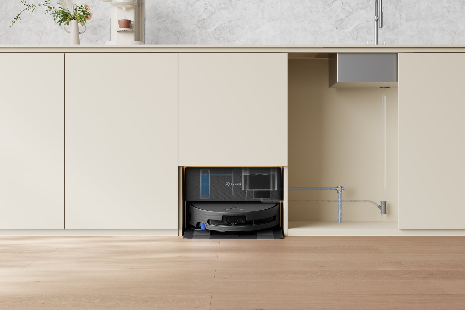 Ecovacs Deebot T90 PRO OMNI Saugroboter mit Absaugstation und Wischfunktion – 30000 Pa, 350 min, Höhe 98 mm