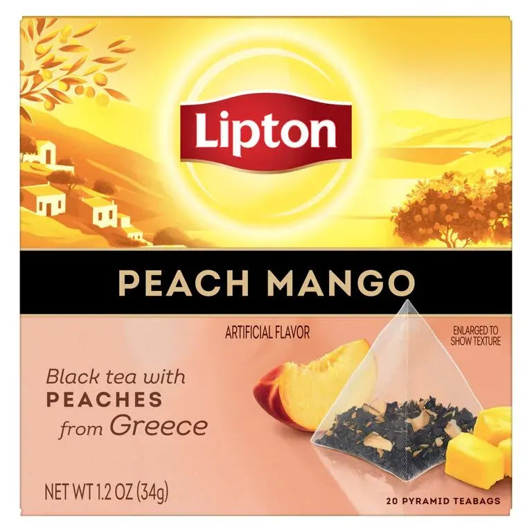 Lipton Schwarztee Pfirsich & Mango – Teebeutel 20 Beutel – Fairtrade
