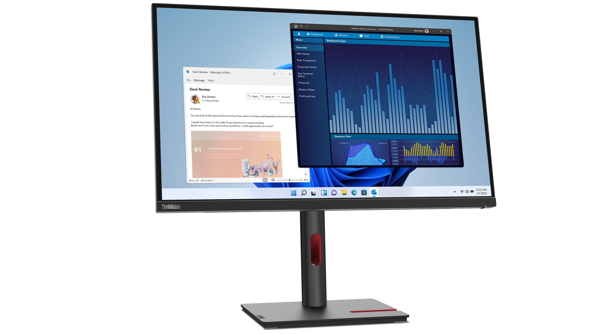 Lenovo ThinkVision T27P-30 – Monitor, 27" 3840 × 2160 (UHD 4K), IPS, 60 Hz, 350 cd/m², USB-C, USB-Hub, VESA 10