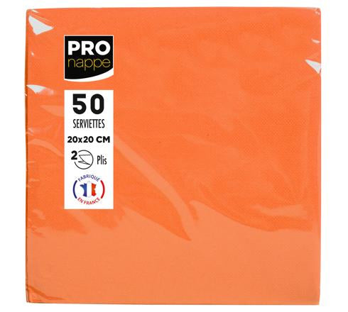 PRONAPPE Cocktailservietten, 20 × 20 cm, Orange – FSC – 50 Stk.
