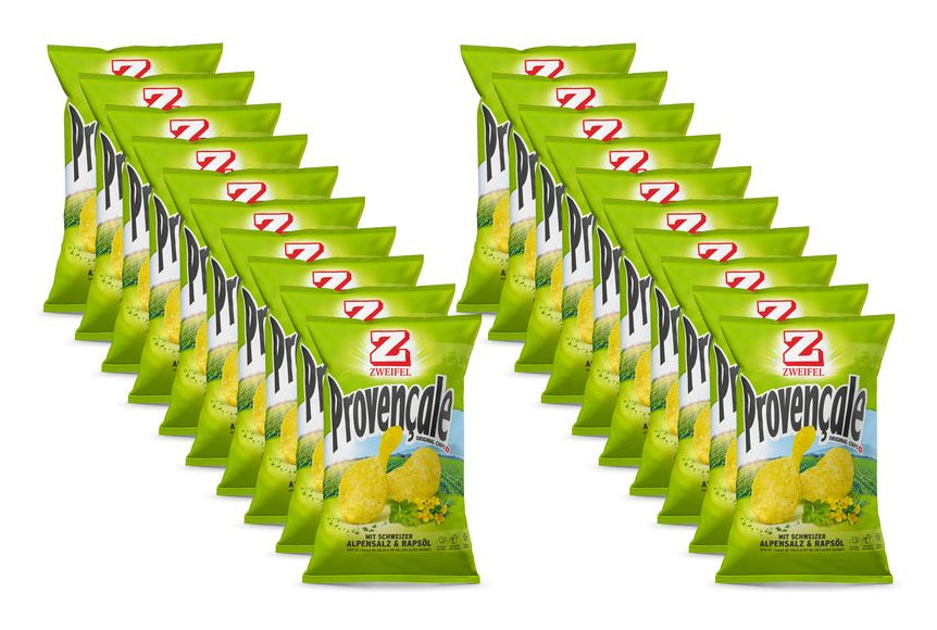 Zweifel Original Provençale Chips, glutenfrei, vegan – 20 × 30 g