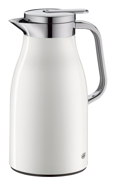 Alfi Thermoskanne Skyline – 1,5 l, H 30,5 cm, Edelstahl, Weiss matt, mit Deckel, Warmhaltezeit 12 h