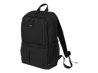 DICOTA Eco SCALE Notebook-Rucksack bis 17,3" – 100% recycelter PET, Trolley-Haltegurt – Schwarz
