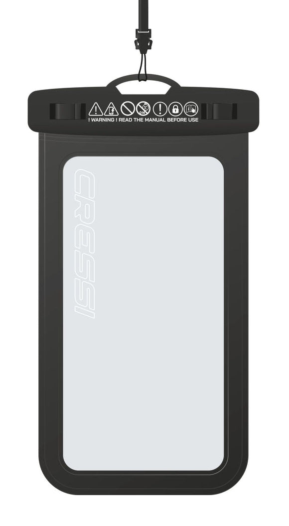 Cressi Johnny Pouch / Umhängetasche – für Smartphones bis 7", Schwarz / Transparent, Wasserdicht