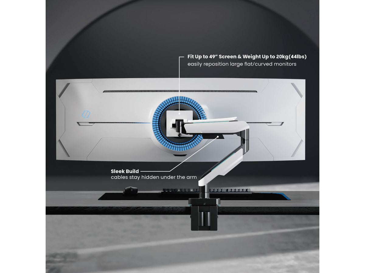 ROLINE Monitorarm Tischhalterung – Klemme/Durchführung – 1 Monitor – 17–49" – VESA 75×75/100×100 mm