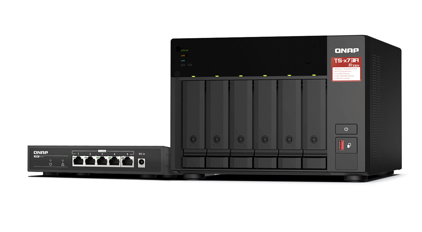 QNAP TS-673A SW5T Speichergerät – 2×2,5 Gbit/s, 6 Bay, 8 GB DDR4