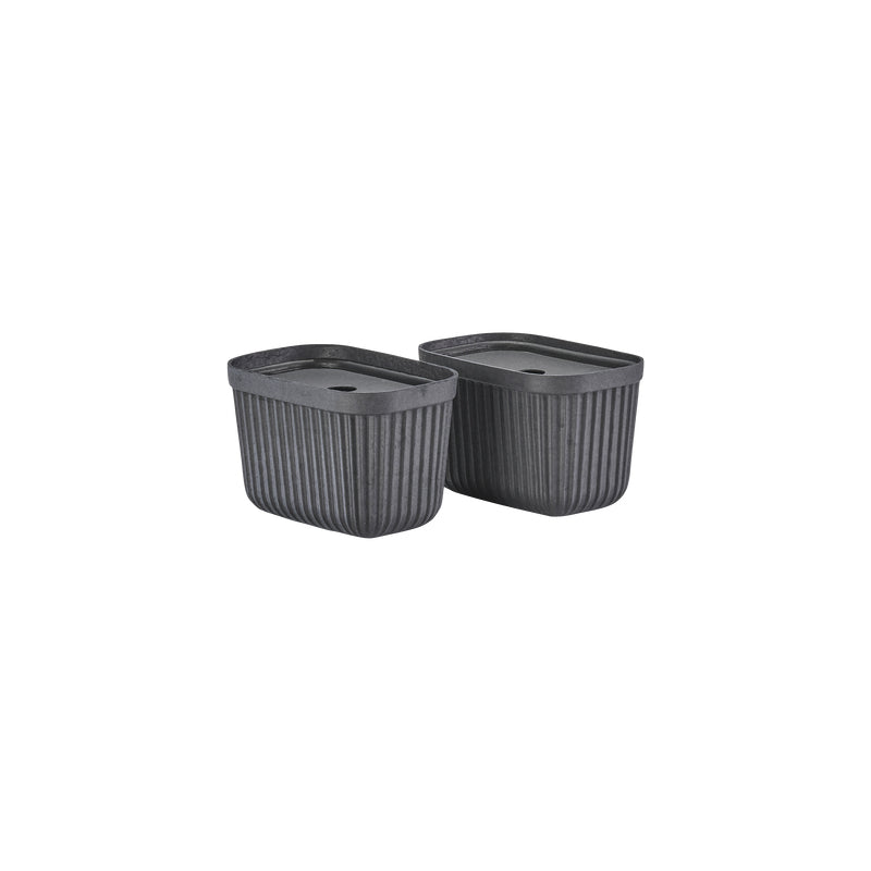 Zone Denmark Aufbewahrungsbox 3,2 l – Papier – Schwarz – 150 × 230 × 150 mm – 2 Stück
