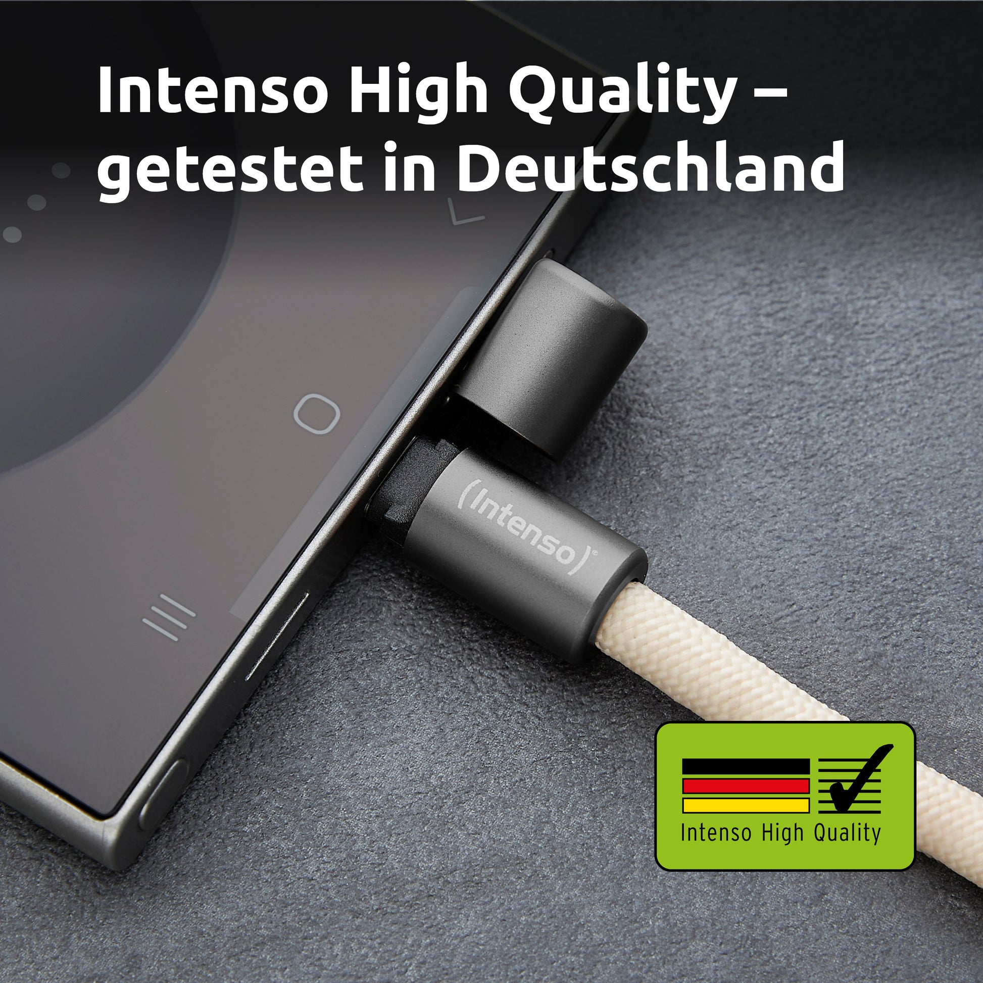 Intenso Daten- & Ladekabel – USB-C auf USB-C 1,65 m, PD 60 W, geflochten, Beige – für USB-C Geräte