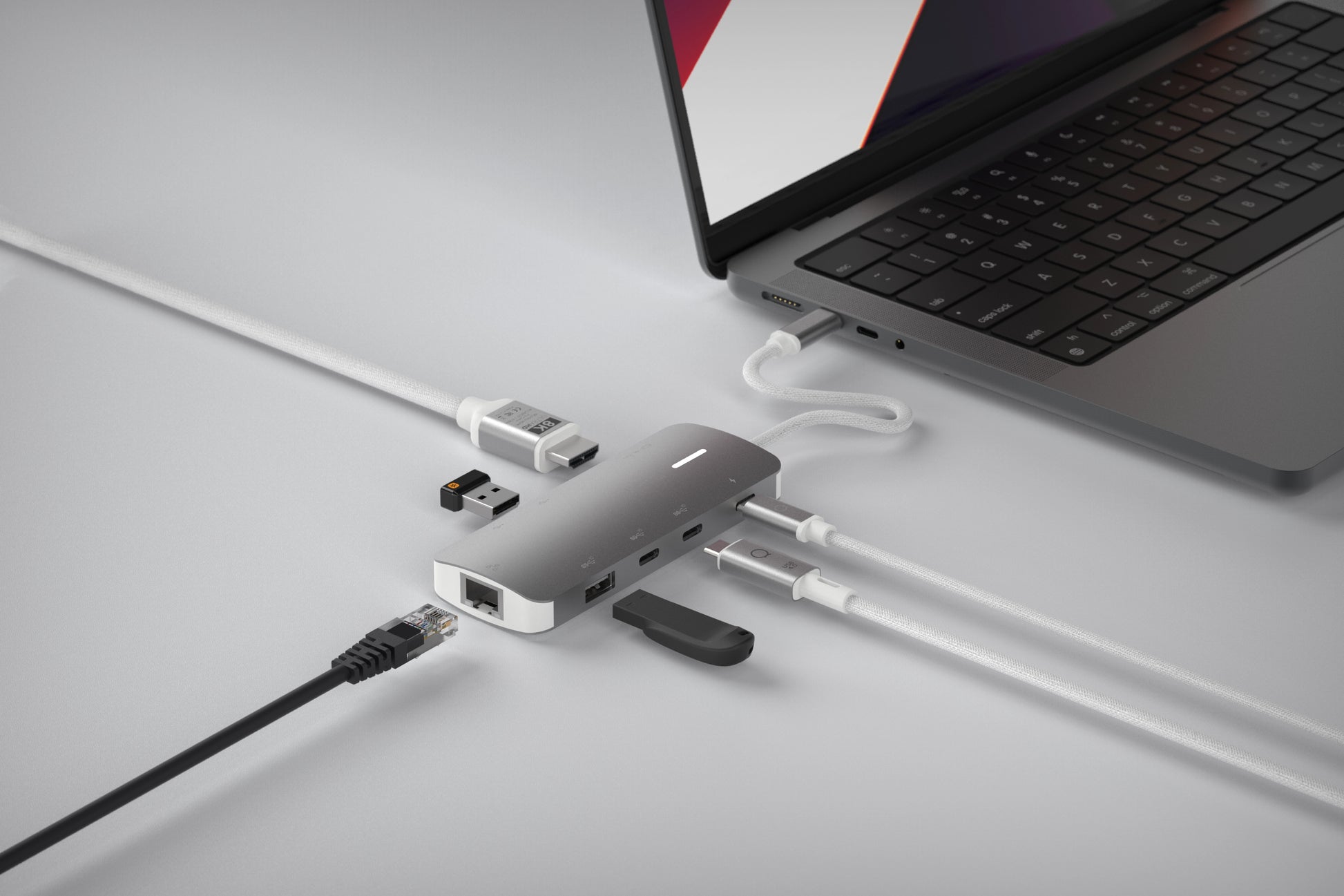 LINQ ProConnect 8in1 Dockingstation – USB-C, 1× HDMI, 3× USB-A, 3× USB-C, 140 W PD, 2,5GbE, für Windows/Mac
