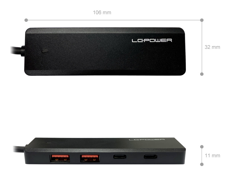 LC-Power LC-HUB-U3-4-C USB-Hub – USB-A, 4× USB-A, 1× USB-C, für universelle Geräte