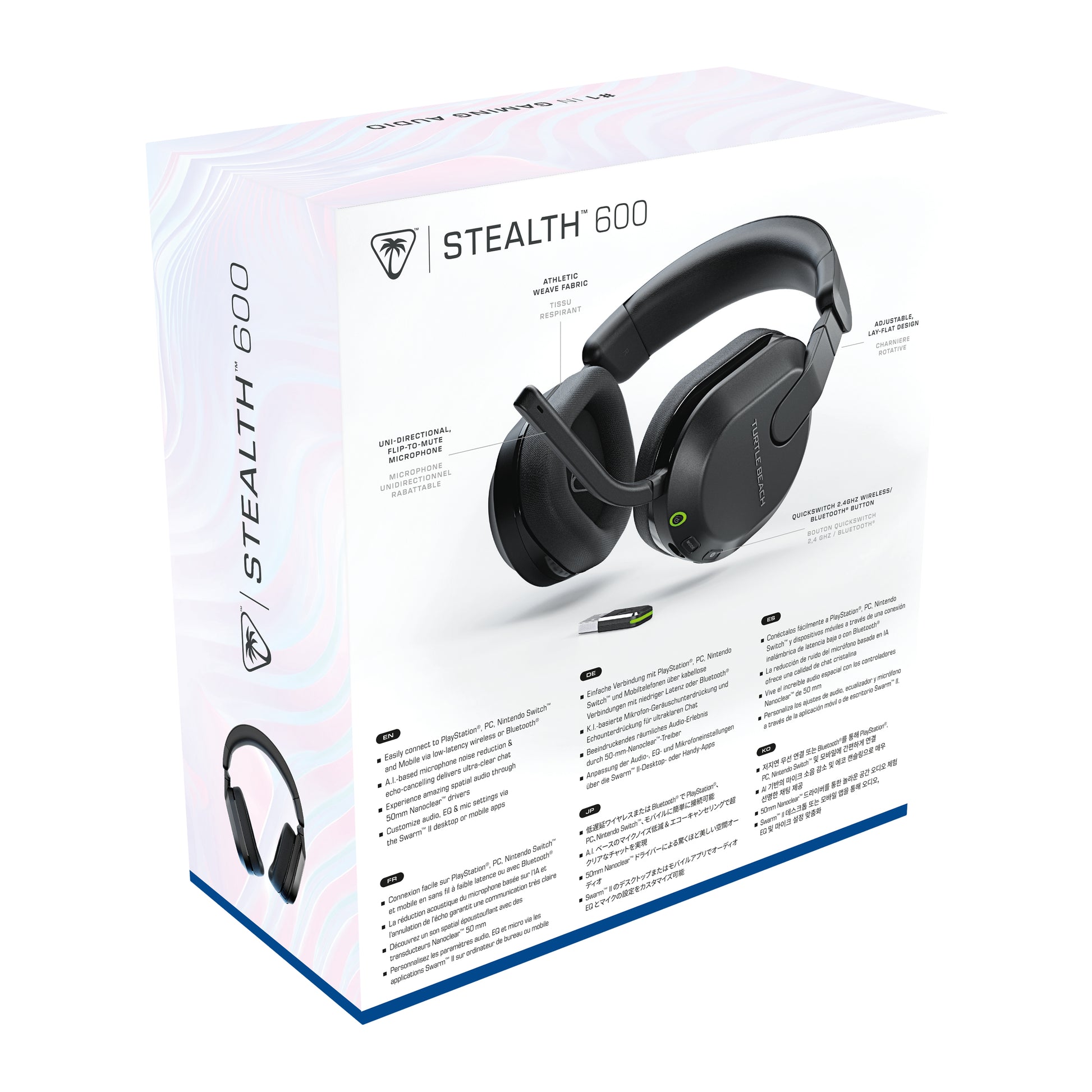 Turtle Beach Stealth 600 Gen3 – Gaming-Headset, 2,4 GHz + Bluetooth 5.2 – Schwarz, für PS5/PS4/PC – bis 80 h