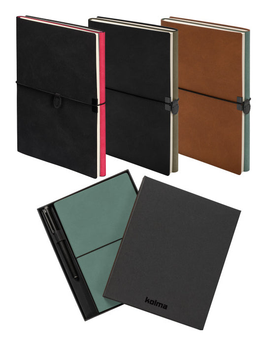 Kolma Notizbuch – A5 – blanko – 224 Seiten – 80 g/m² – Softcover, Gummiband, Stiftschlaufe, schwarz