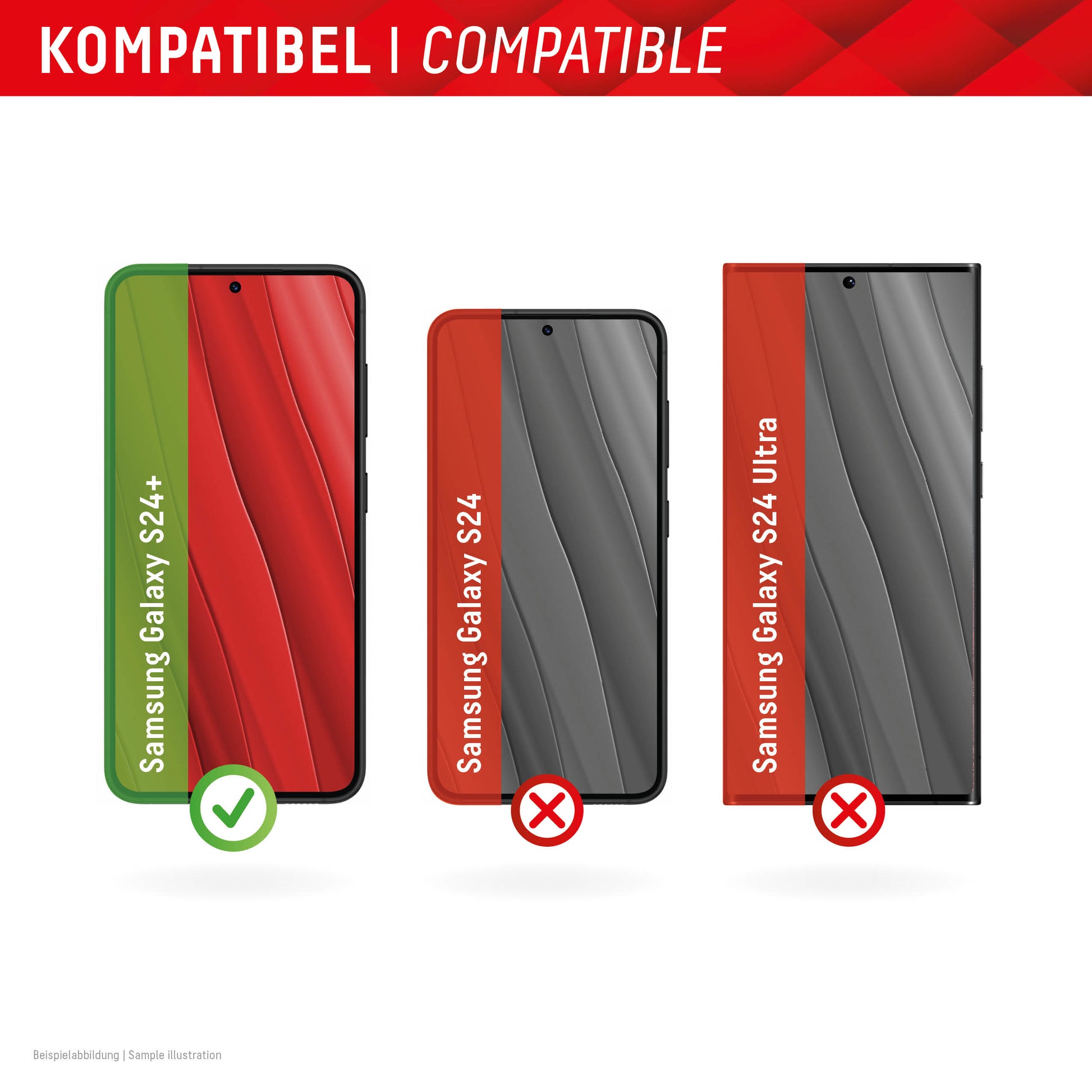 E.V.I. Displayschutz (Panzerglas), Full Cover – für Galaxy S24+ – mit Applikator