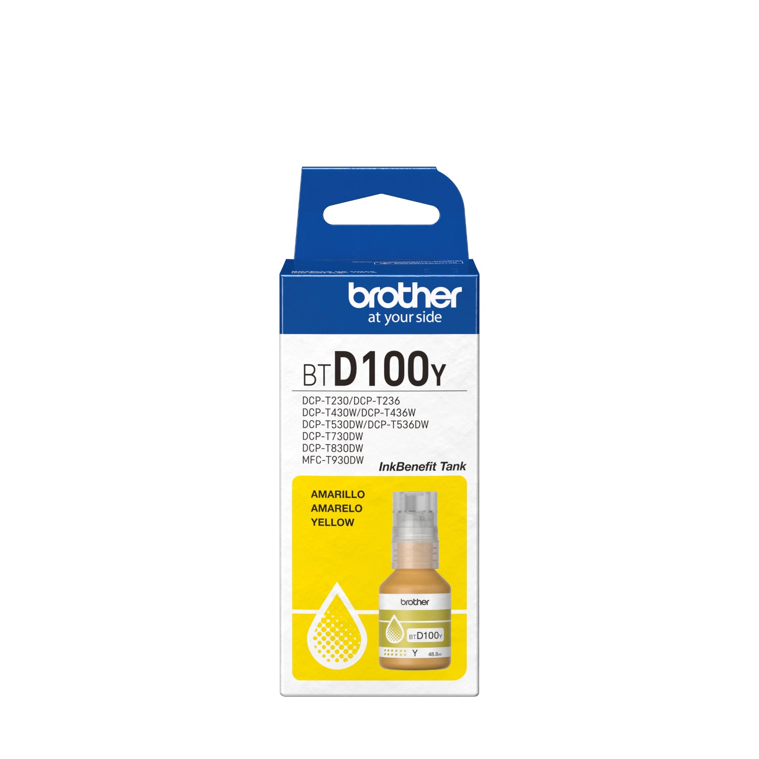 Brother BTD100Y Gelbe Tintenpatrone (Original) – 5'000 Seiten – für Brother MFC-T930DW, DCP-T830DW/T730DW …