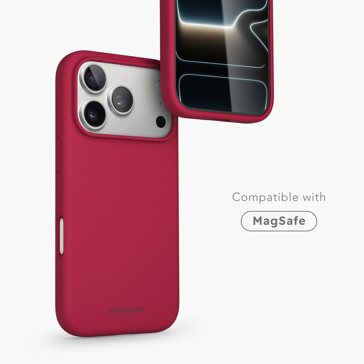Vonmählen Backcover – für Apple iPhone 17 Pro Max – rot – Silikon – MagSafe-kompatibel, kabelloses Aufladen