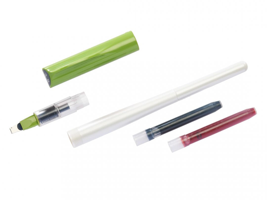 Pilot Parallel Pen FP3-38N-SS – Kalligrafie-Füller – 4,5 mm – grün/weiss – Edelstahl