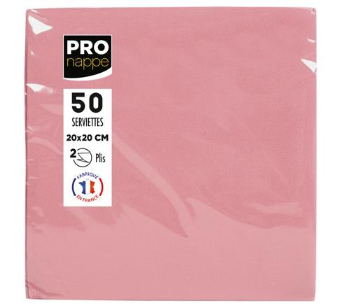 PRONAPPE Cocktailservietten – Rosa – 20 × 20 cm, 2-lagig – 50 Stück