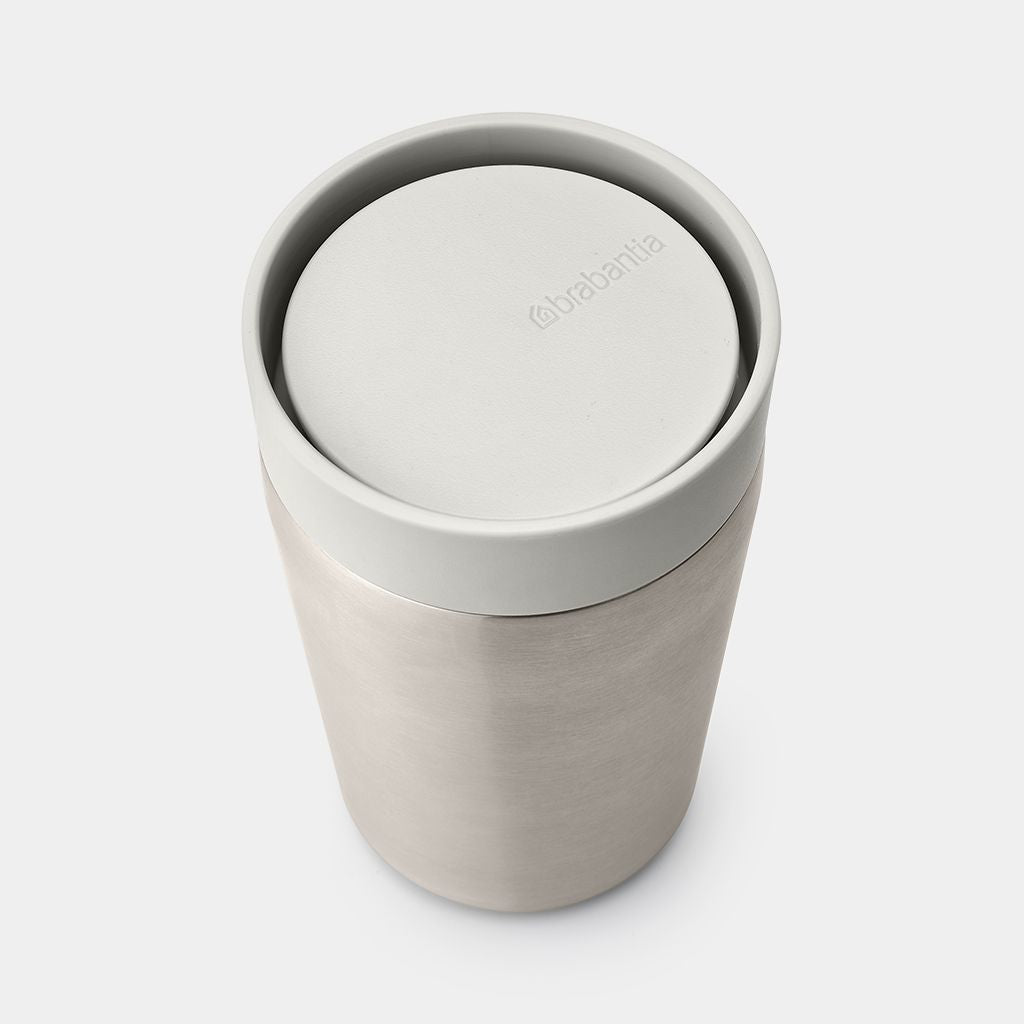 Brabantia Make & Take Thermobecher 200 ml – Doppelwandig 3 h heiss/6 h kalt, Schraubdeckel, Edelstahl