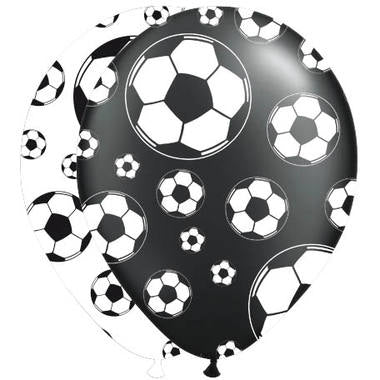 Folat Fussball Luftballons – Weiss – Ø 30 cm – Latex – 8 Stk