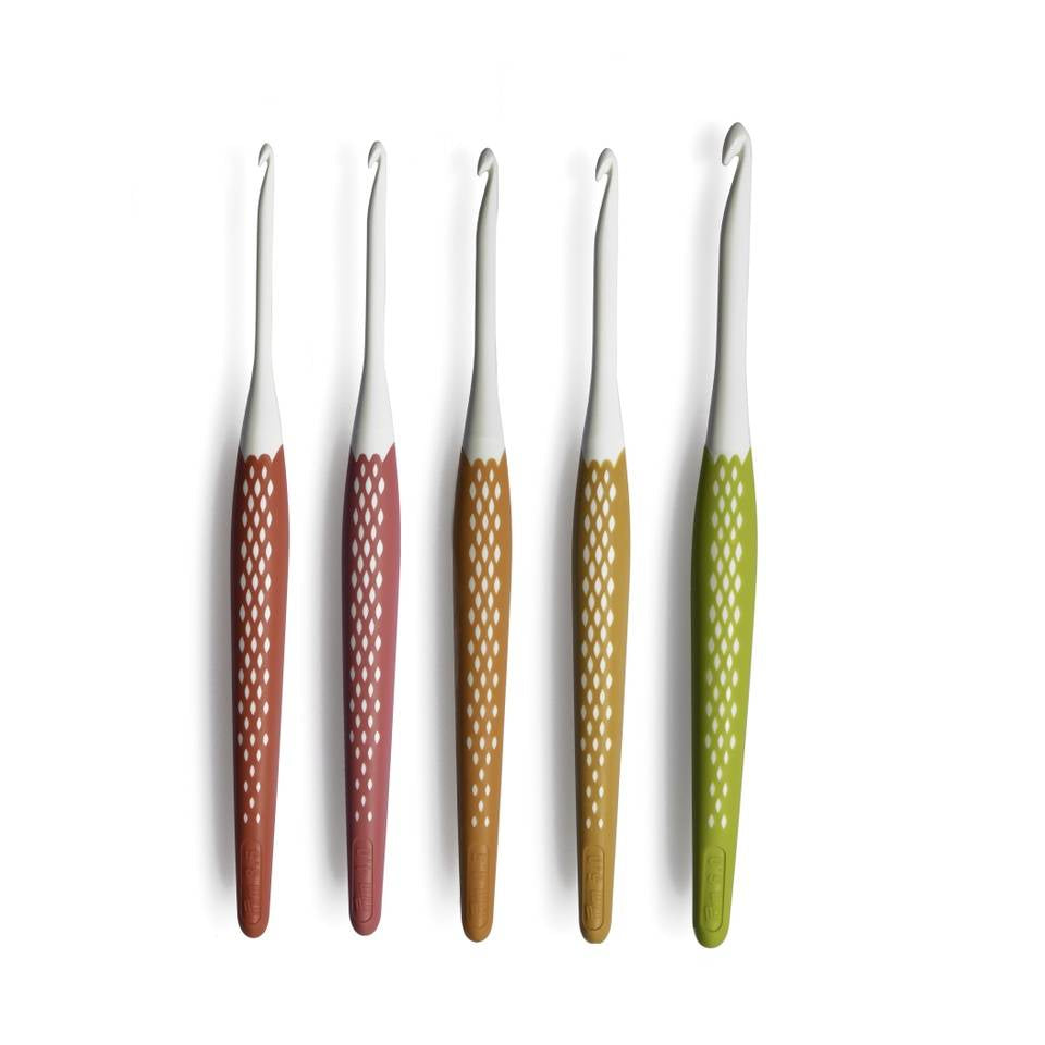 Prym Ergonomics Häkelnadel-Set Mehrfarbig – 3,5–6 mm, 5 Stk., Kunststoff