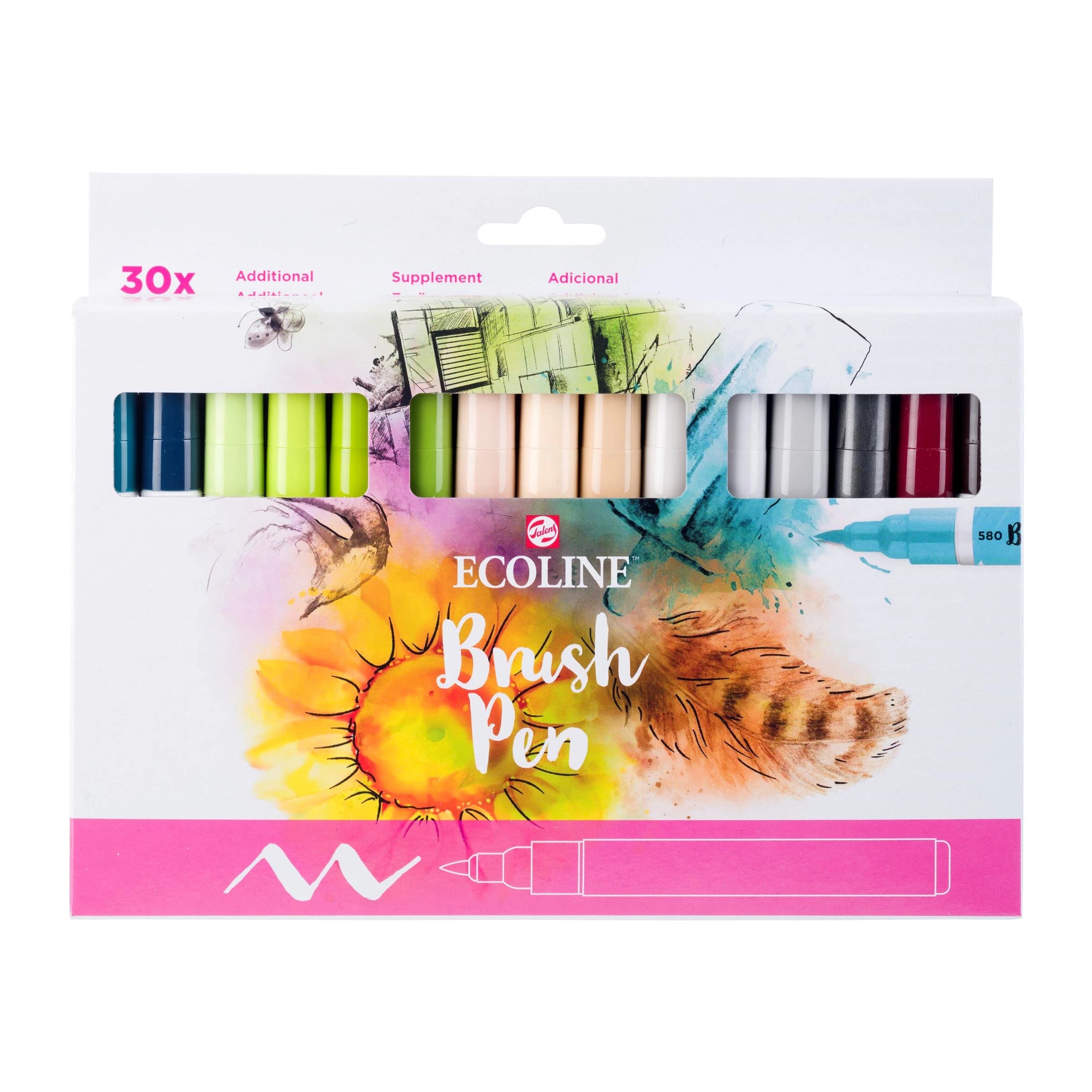 Talens Ecoline Brush Pen – Pinselspitze, wasservermalbar, 30 Farben