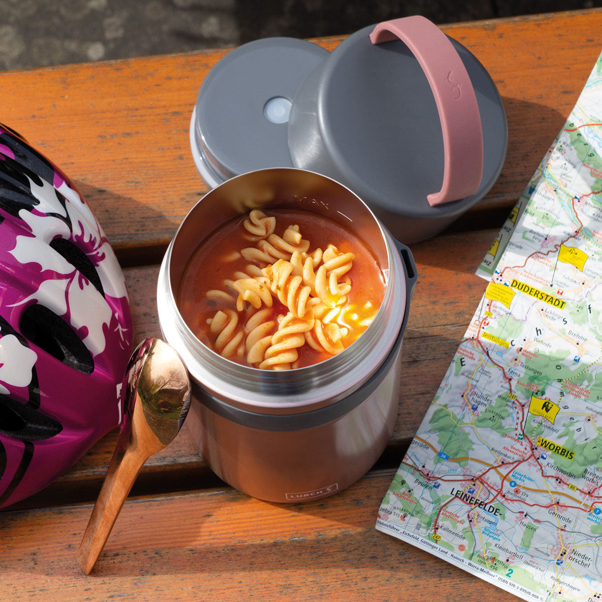 Lurch Isolierte Lunchbox 800 ml, Ø 11 × 19 cm, Edelstahl, Roségold