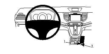 Brodit Auto-Halterung, Passive Halterung – für Honda CR-V 2012–2015 (Europa) – Schwarz, ABS-Kunststoff