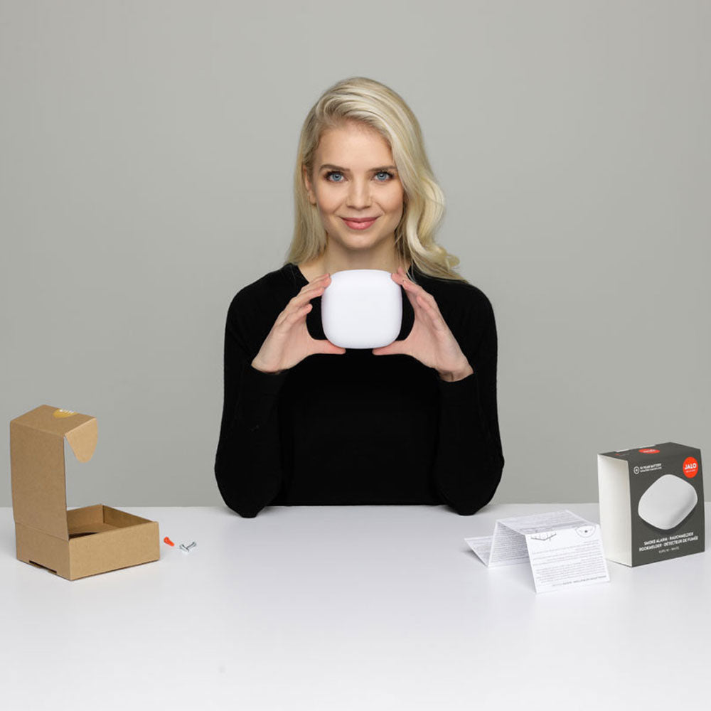 Jalo Helsinki Kupu 10 – Funk-Rauchmelder, 10-Jahres-Batterie, 85 dB – Weiss