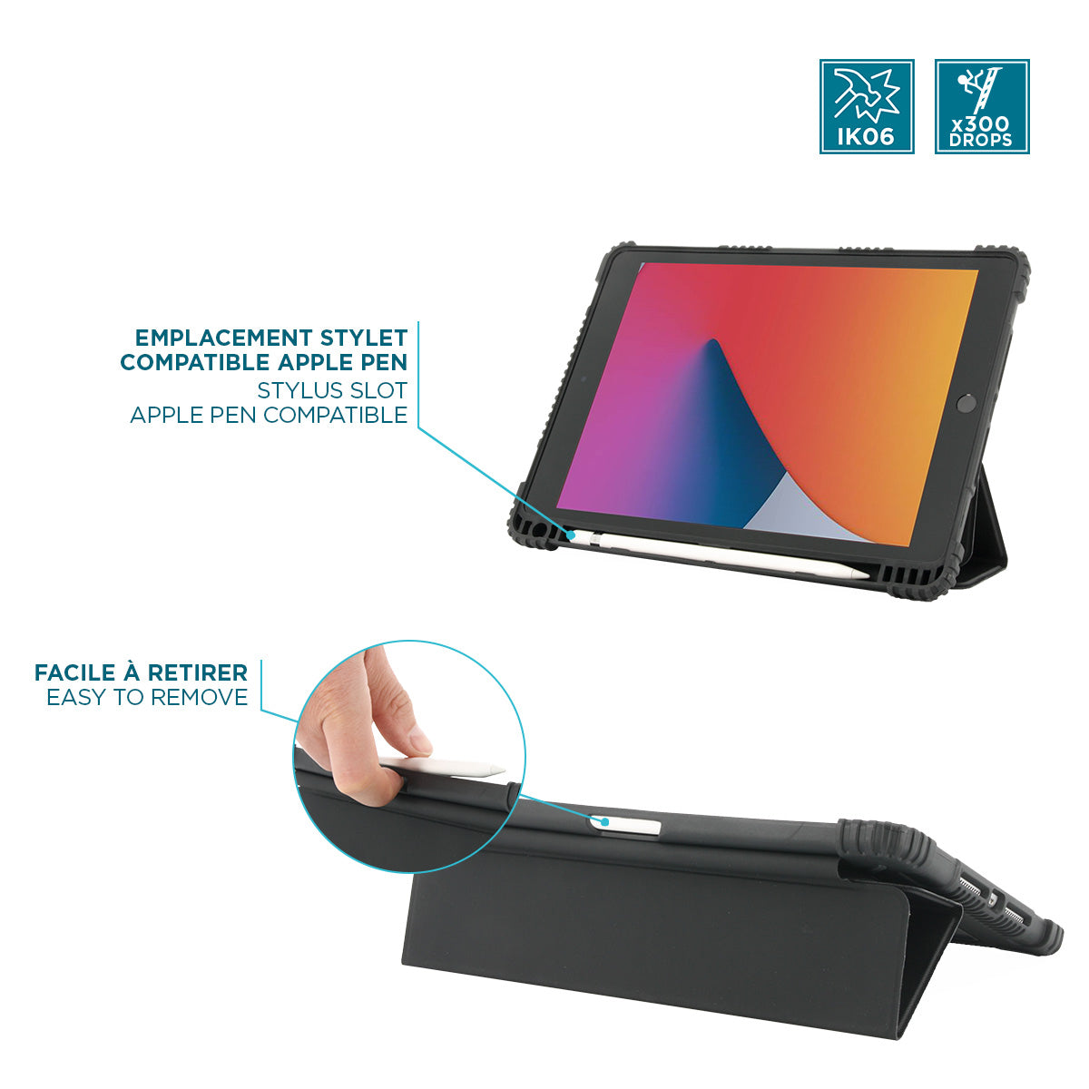 Mobilis Rugged Tablet-Hülle für iPad 10,2" (7.–9. Gen.) – Schwarz