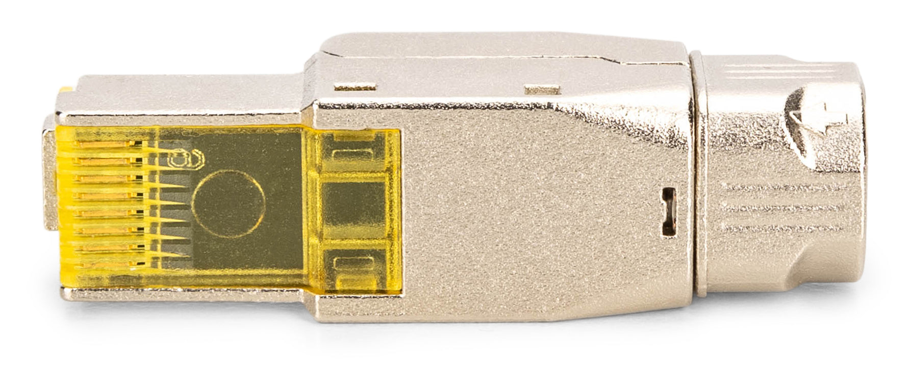 Digitus DN-93638 RJ-45-Stecker – Cat6a, geschirmt, gerade, Nickel/Gold-Kontakte, Silber/Gelb, PoE++ (4PPoE), 1