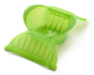 Lékué Mikrowellen-Dampfgarer 650 ml, 15,5 × 21,2 × 8,5 cm, Silikon, Grün