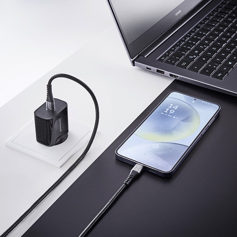 Intenso USB-C auf USB-C Kabel – USB 2.0 (480 Mbit/s) – 1,5 m – PD 60 W – Nylonmantel – Schwarz