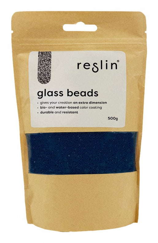 Reslin Glasperlen, rund – blau – Ø 1,4 mm – 500 g